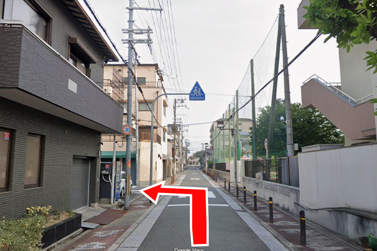千鳥橋駅から施設までの道順②（建物周辺のルート）