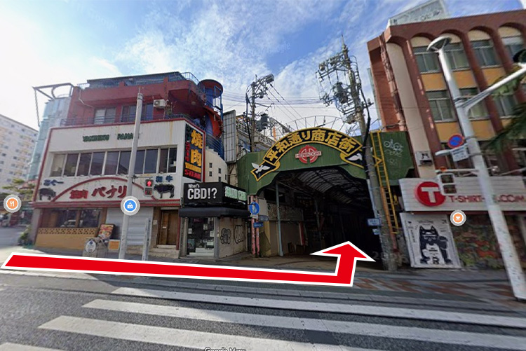 牧志駅から施設までの道順②（建物周辺のルート）